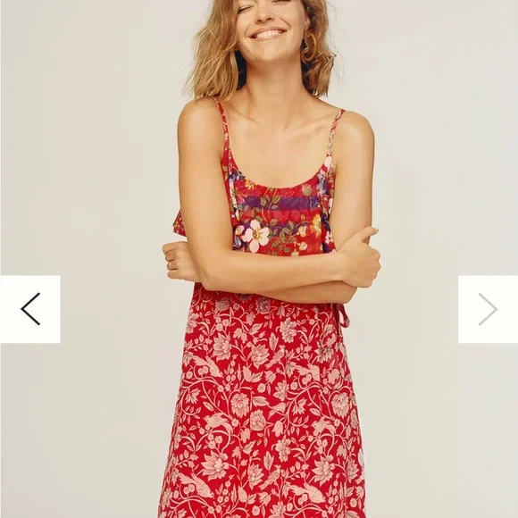 Anthropologie One September Zuri Red Floral Maxi Dress - Picture 4 of 9